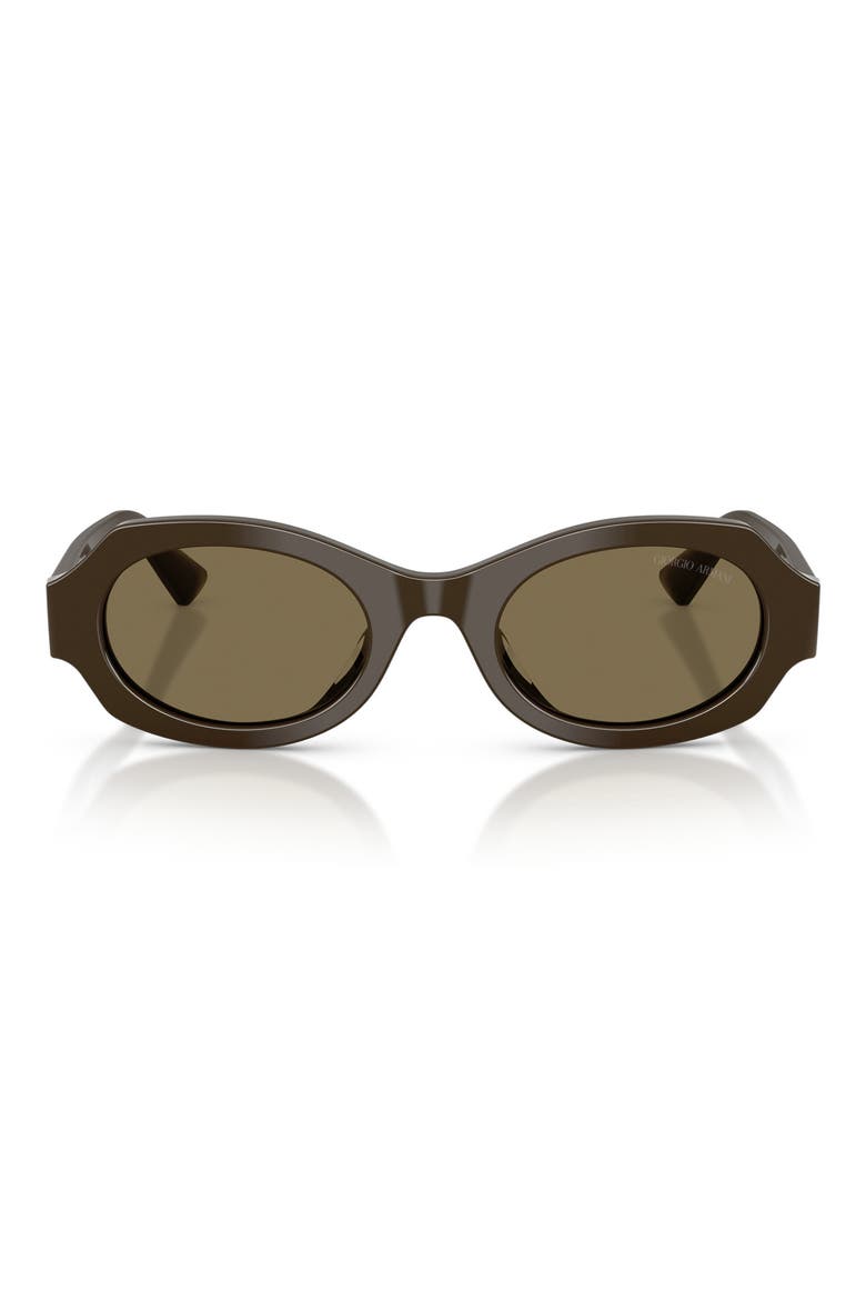 49mm Irregular Oval Sunglasses, Main, color, BROWN / LIGHT BROWN