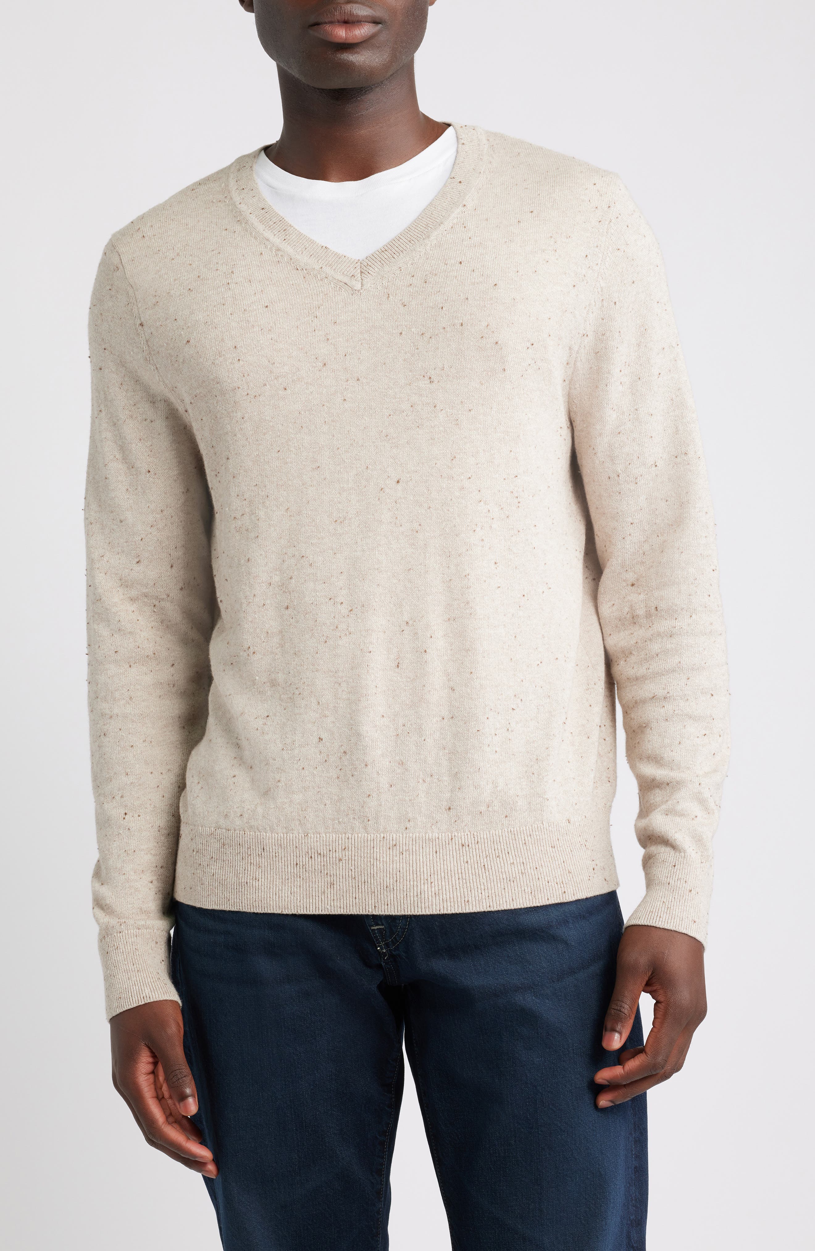 Nordstrom Cotton & Cashmere V-Neck Sweater