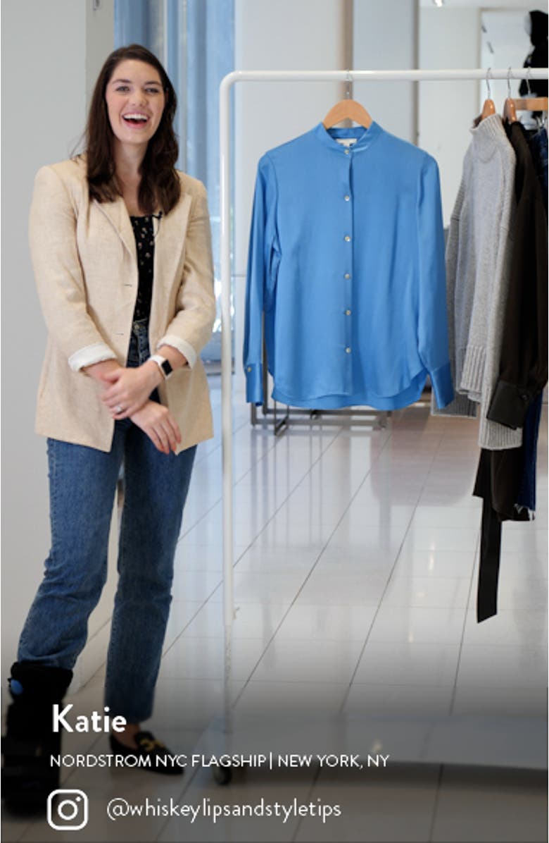 Slim Fit Silk Button-Up Shirt, sales video thumbnail