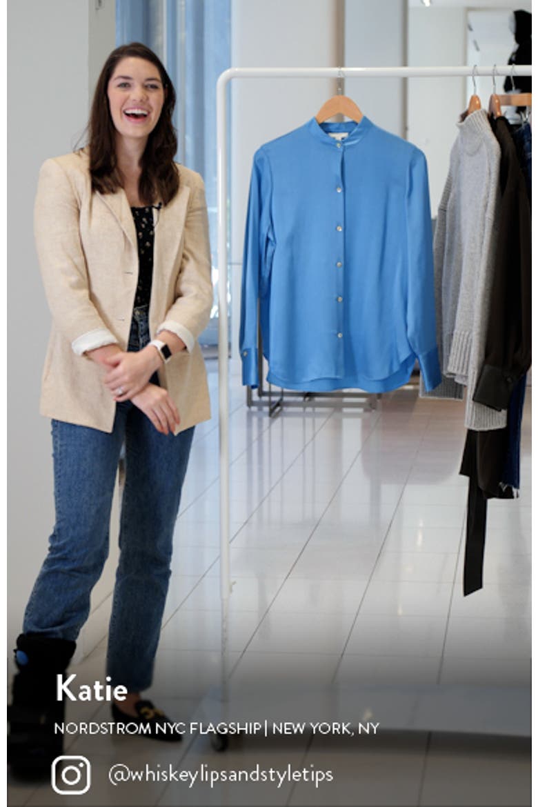 Slim Fit Silk Button-Up Shirt video