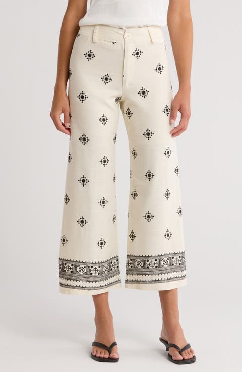 Embroidered Border Pants