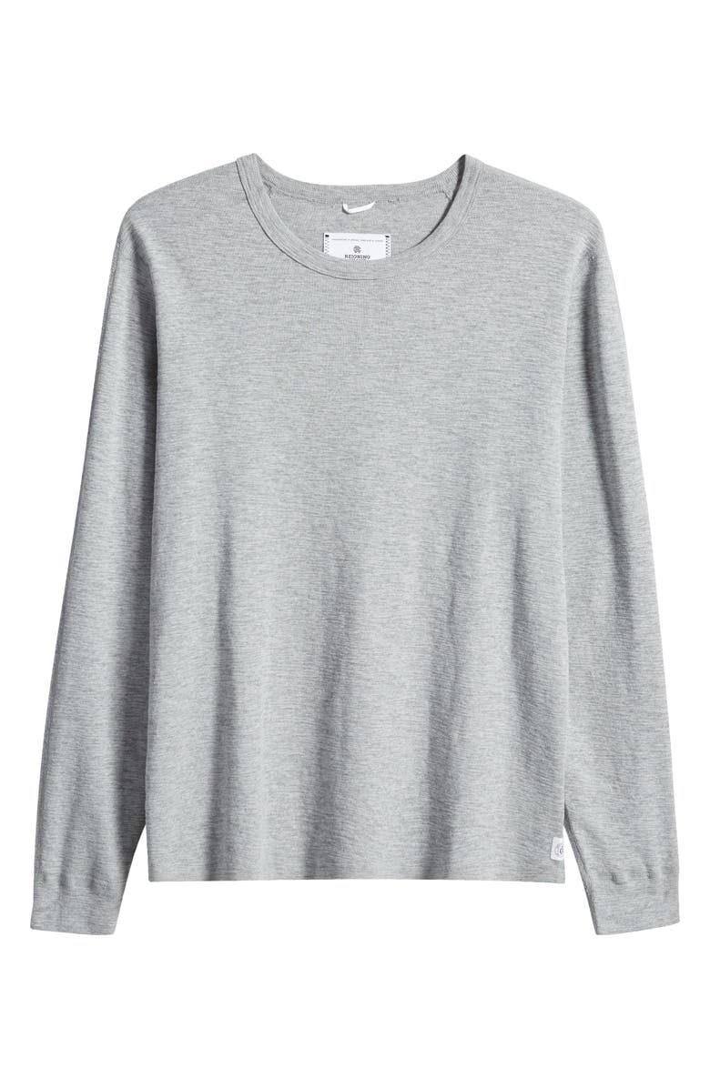 Reigning Champ 1x1 Slub Long Sleeve T-Shirt, Alternate, color, H. Grey