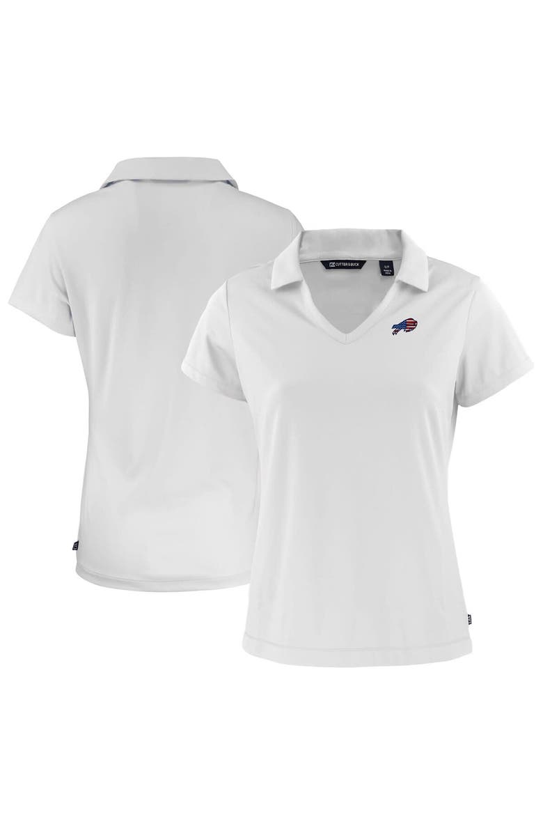 Cutter & Buck Women's Cutter & Buck  White Buffalo Bills  Daybreak Eco Recycled V-neck Polo, Main, color, 
