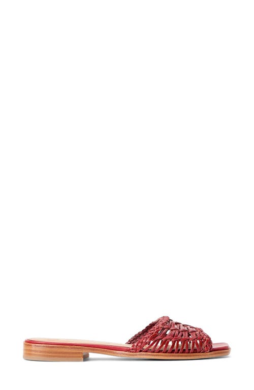 Staud Caspian Woven Slide Sandal In Ruby