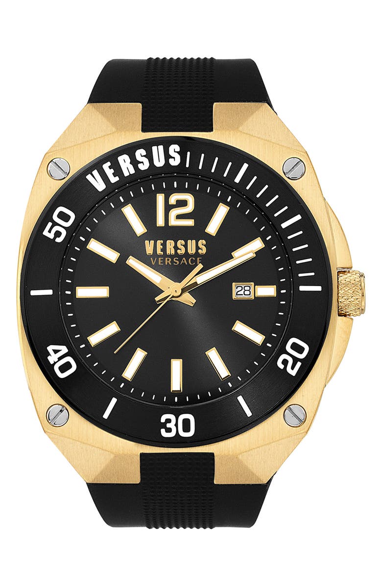 VERSUS Versace Versus Reaction Three-Hand Quartz Silicone Strap Watch, 48mm, Main, color, 