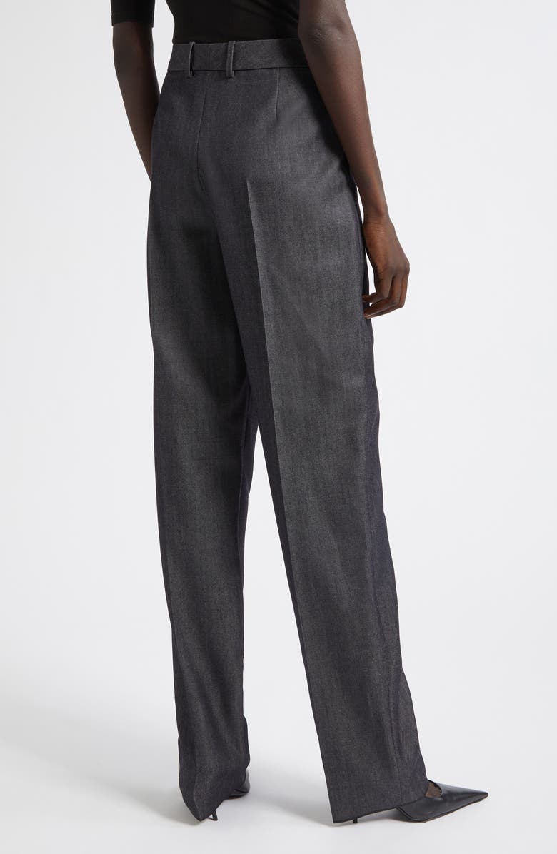 Balenciaga Denim Look Wool Twill Fittined Trousers, Alternate, color, 4100 Navy