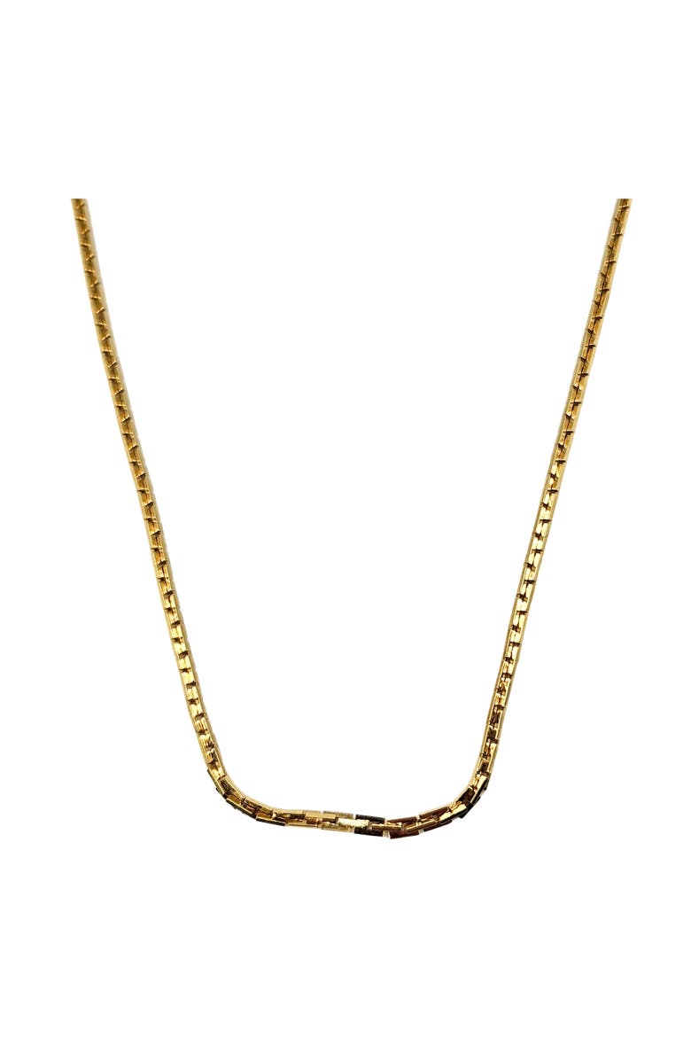 Vintage 1980s Gold Tone Flat Snake Link Necklace, Alternate, color, gold