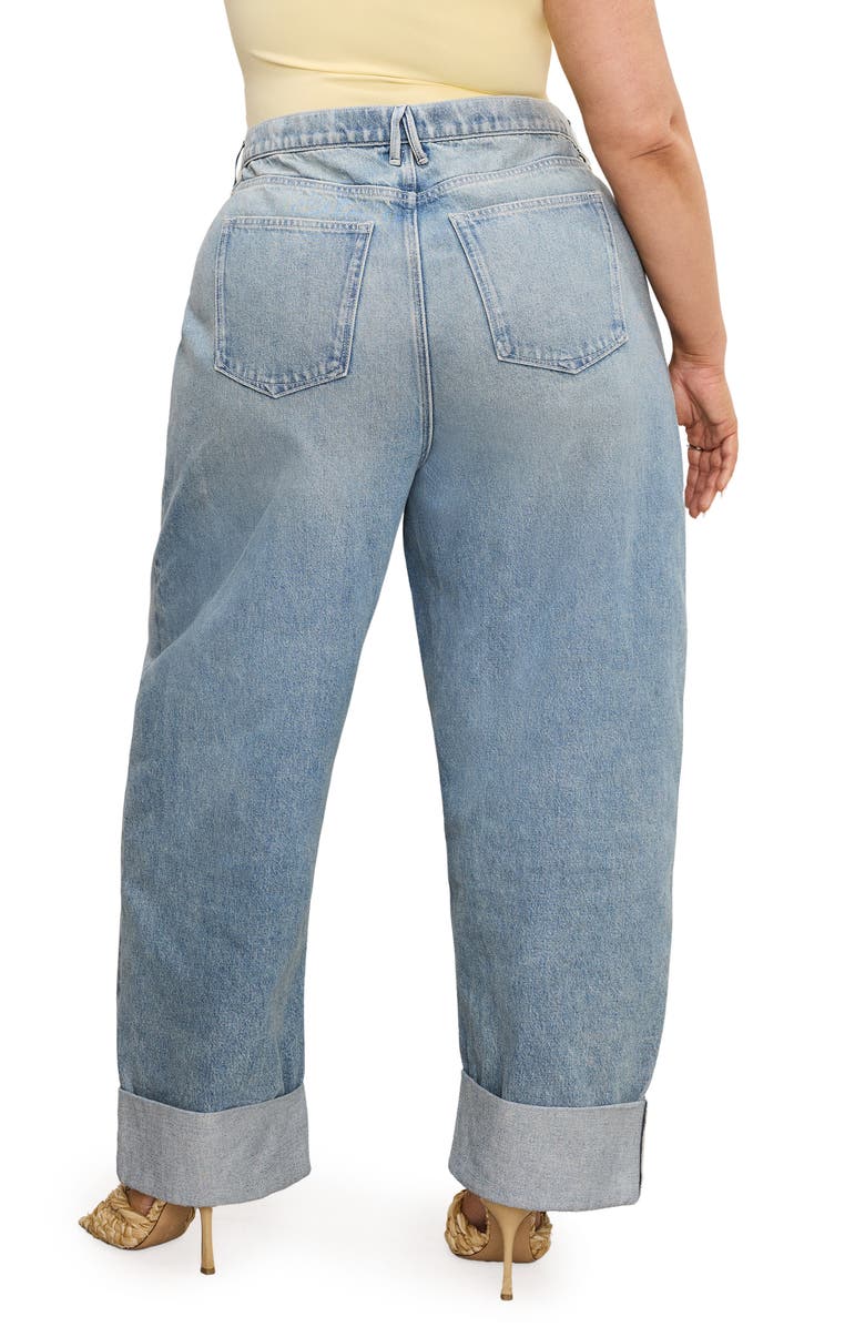 Good American Good Standard High Waist Ankle Barrel Jeans, Alternate, color,