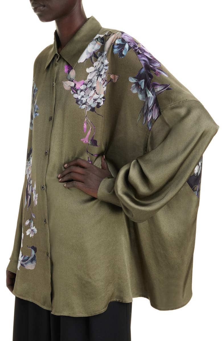 Dries Van Noten Casia Floral Print Oversize Button-Up Shirt, Alternate, color, 