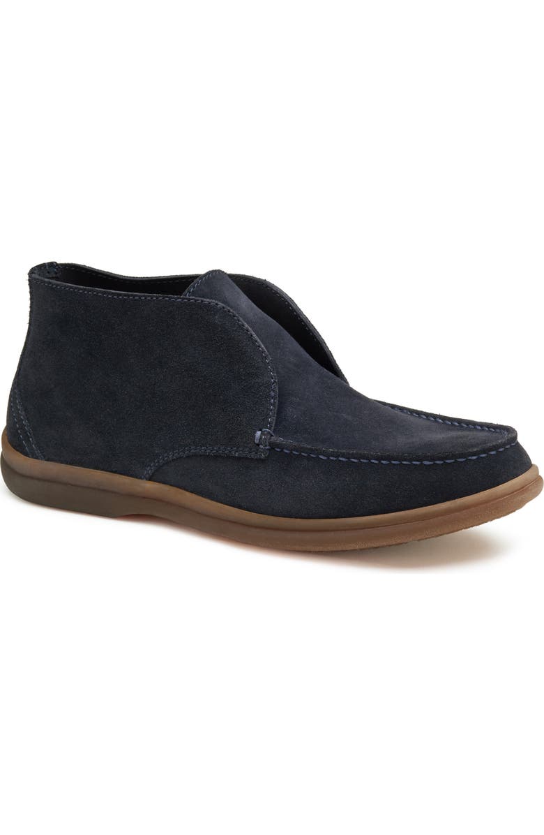 JOHNSTON & MURPHY COLLECTION Marlow Laceless Chukka Boot, Main, color, Navy English Suede