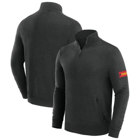 Men's J. Palmer Black Kansas City Chiefs Franchise Quarter-Zip Sweater