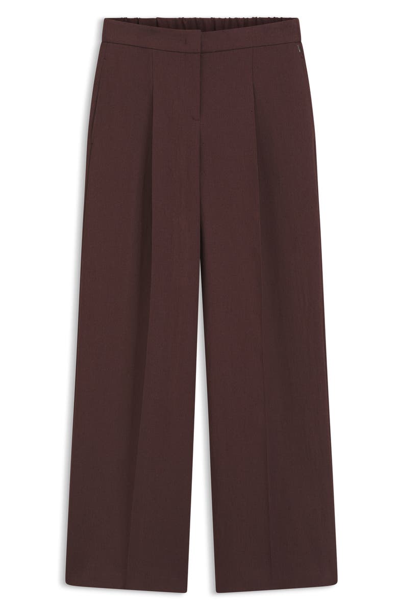 BOSS Tiana Linen Blend Wide Leg Pants, Alternate, color, Mocha