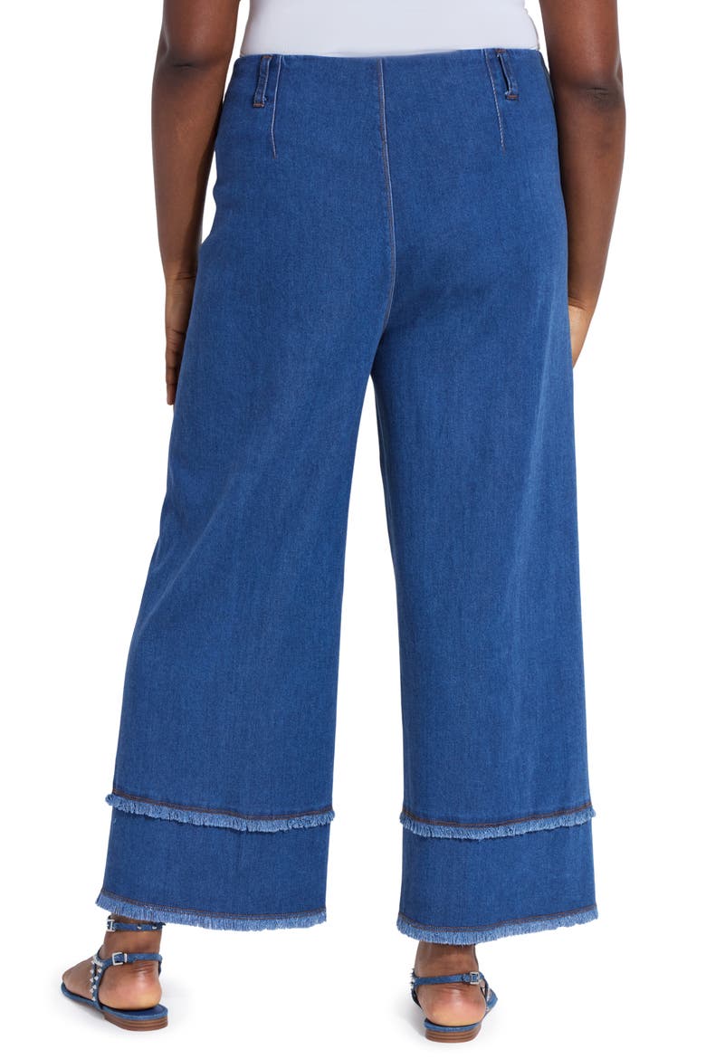 Pull-On Fringe Crop Wide Leg Jeans, Alternate, color, MID WASH