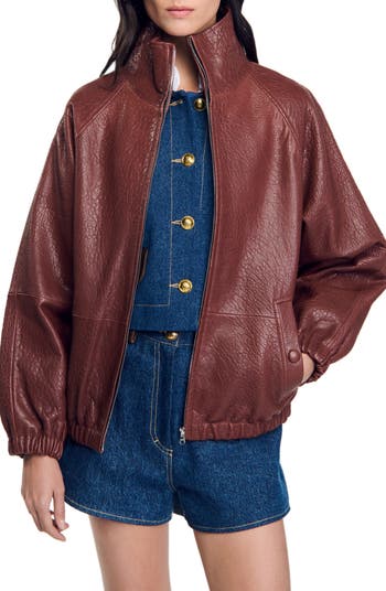 SANDRO Oversized leather jacket | Nordstrom SANDRO Oversized leather jacket | Nordstrom