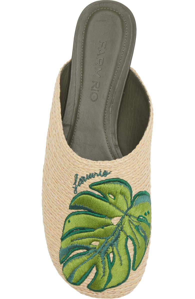 FARM Rio <p>Raffia Icons Flat Mule (Women) </p>, Alternate, color, Monstera Military