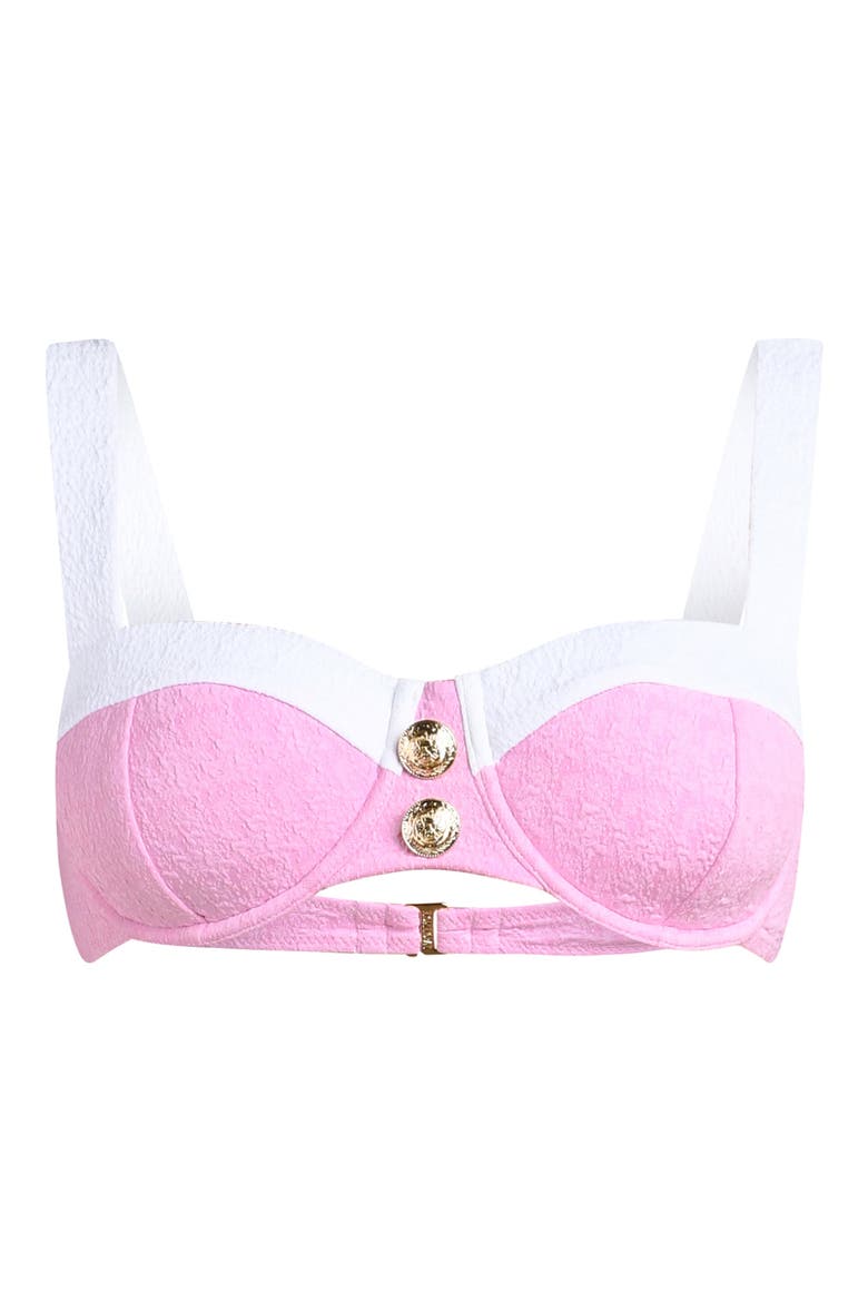 Alexandria Colorblock Bikini Top, Alternate, color, BLUSH