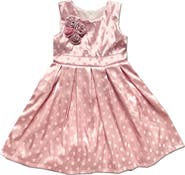 JOE-ELLA Kids' Alice Fit & Flare Rosette Dress