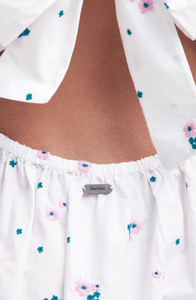 Barbour Fairacre Embroidered Floral Cutout Cotton Poplin Midi Dress, Alternate, color, White Multi