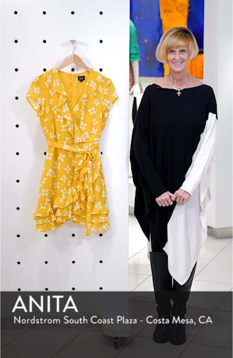 Abstract Daisy Faux Wrap Dress, sales video thumbnail