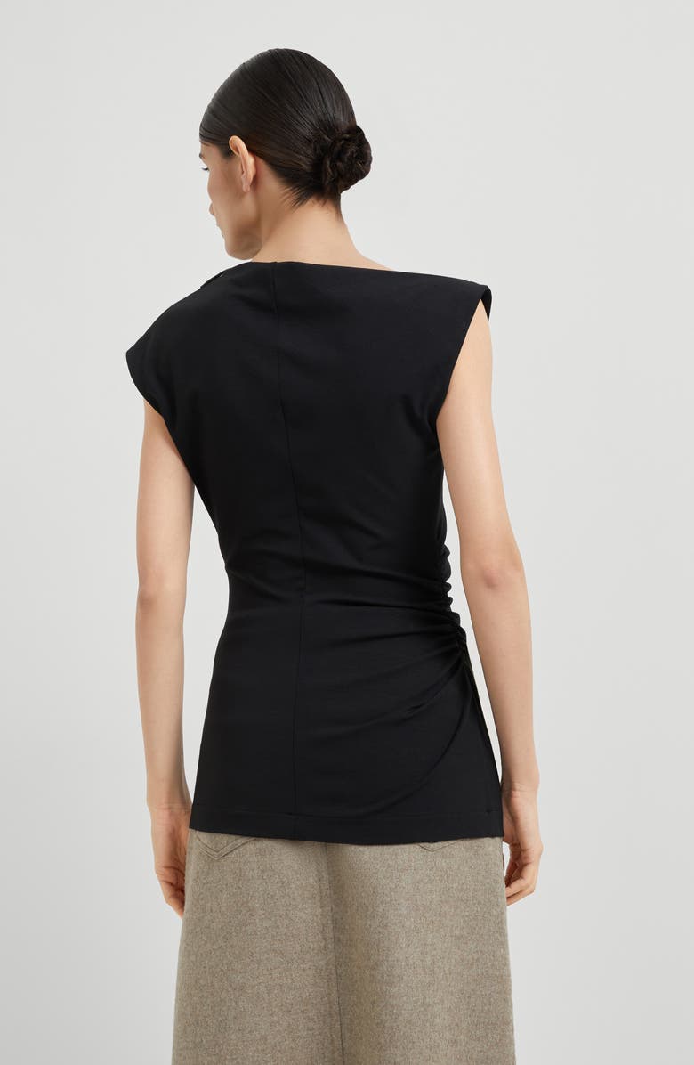 Brunello Cucinelli Ruched T-shirt with monili, Alternate, color, 