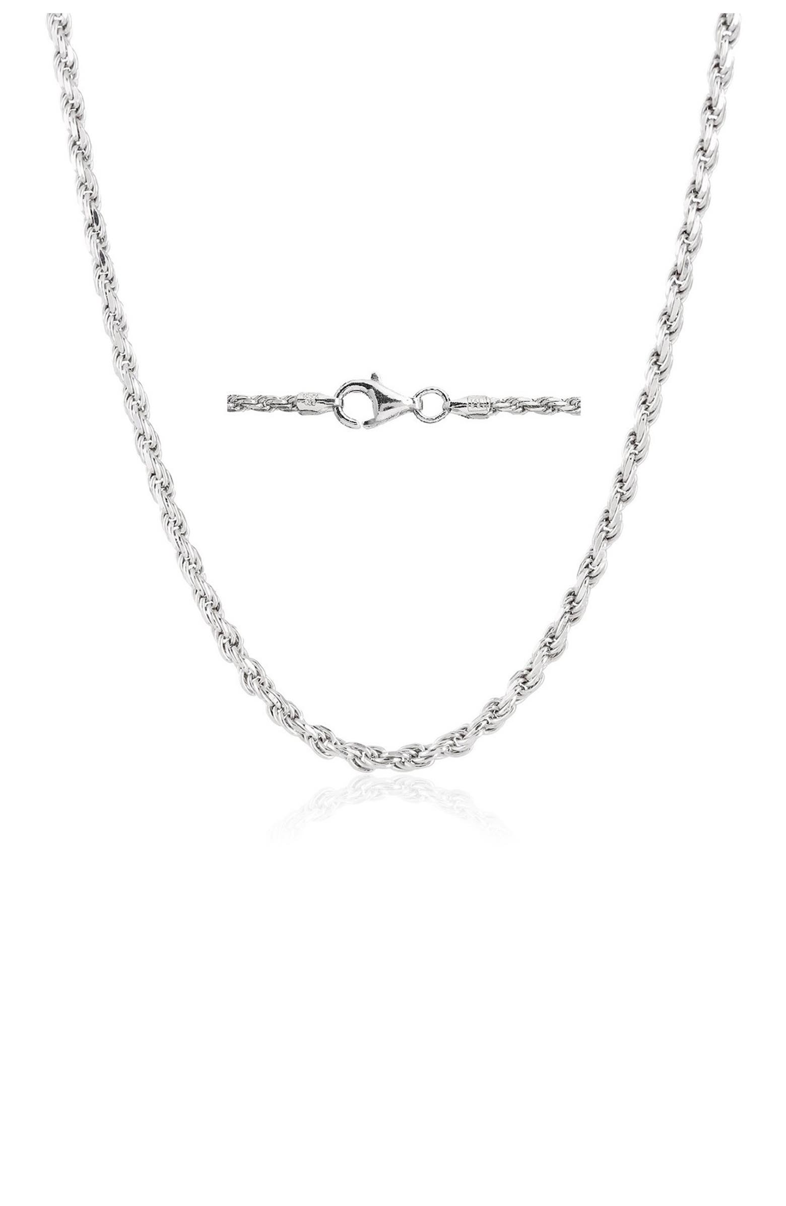 BEST SILVER Sterling Silver Rope Chain 18