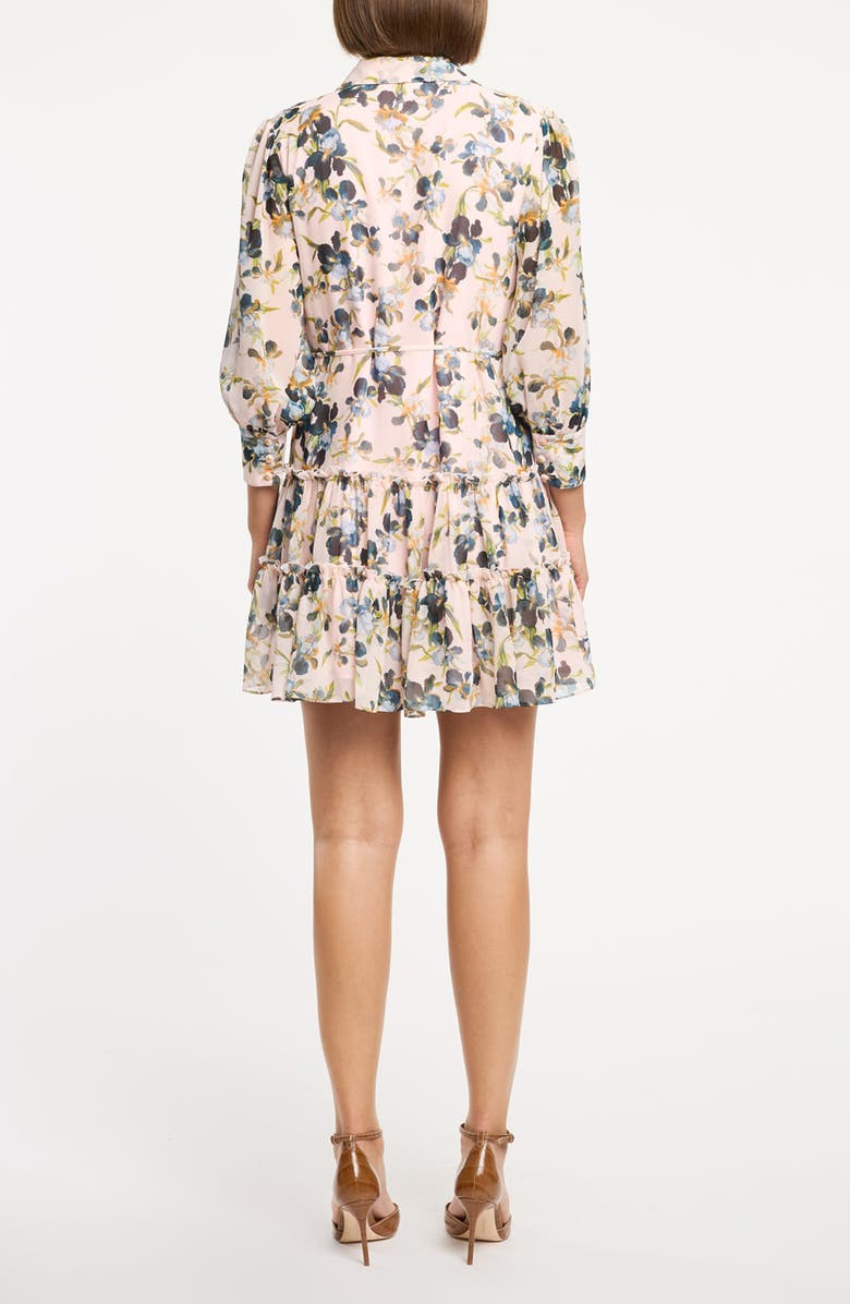 Cinq à Sept Rhys Trailing Iris Long Sleeve Minidress, Alternate, color, Rosy Cloud Multi