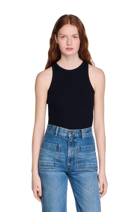 Embroidered vest top