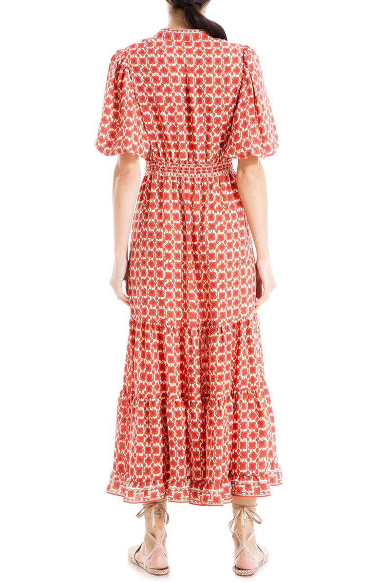 MAX STUDIO Paisley Puff Sleeve Tiered Maxi Dress, Alternate, color, 