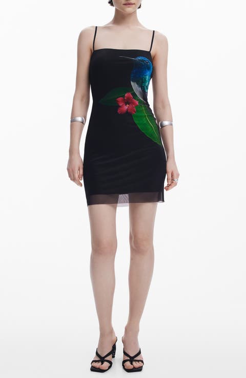 Stretch Mesh Cover-Up Minidress