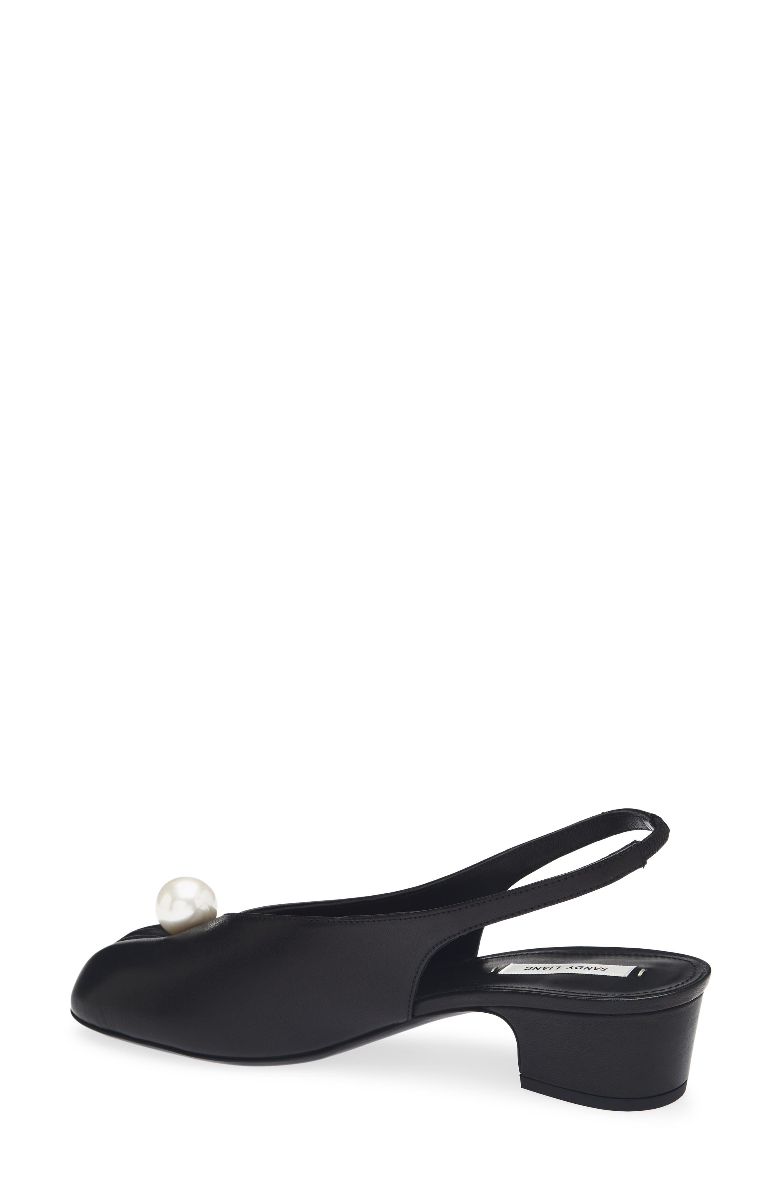 Faux Pearl Slingback Tabi Pump, Alternate, color, BLACK