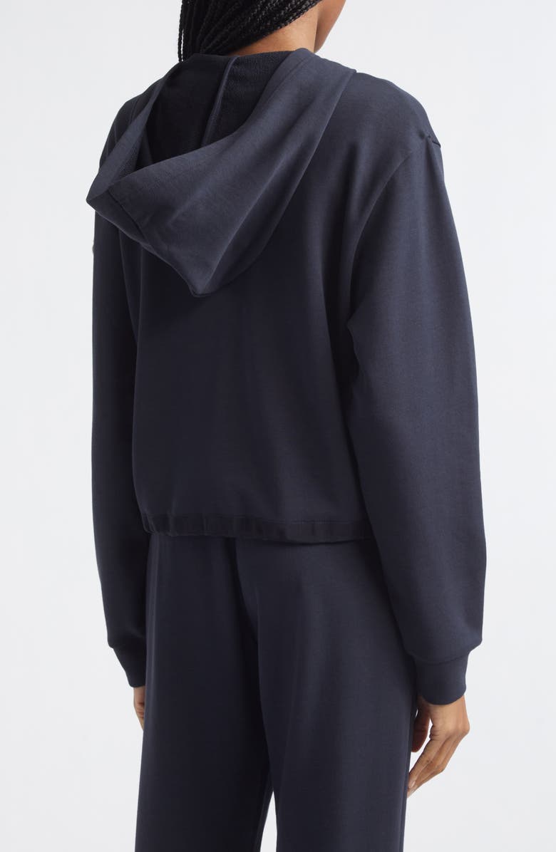 Moncler Mixed Media Zip Hoodie, Alternate, color, Blue