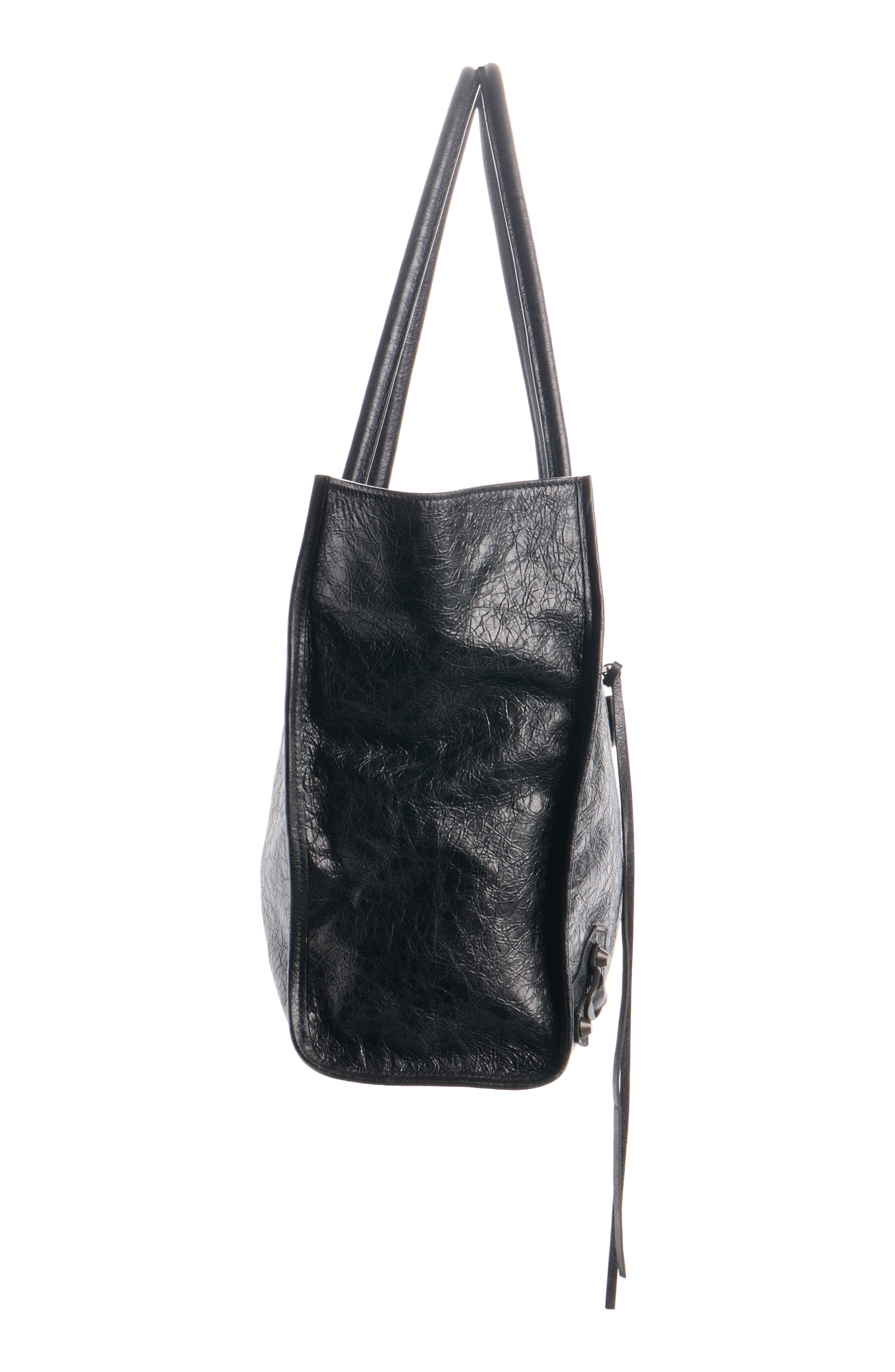 Balenciaga Medium Le City Leather Tote, Alternate, color, 1000 Black