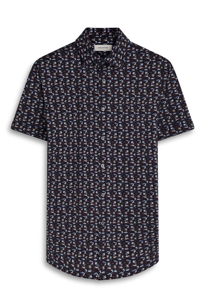 Milo OoohCotton® Short Sleeve Button-Up Shirt, Alternate, color, MIDNIGHT