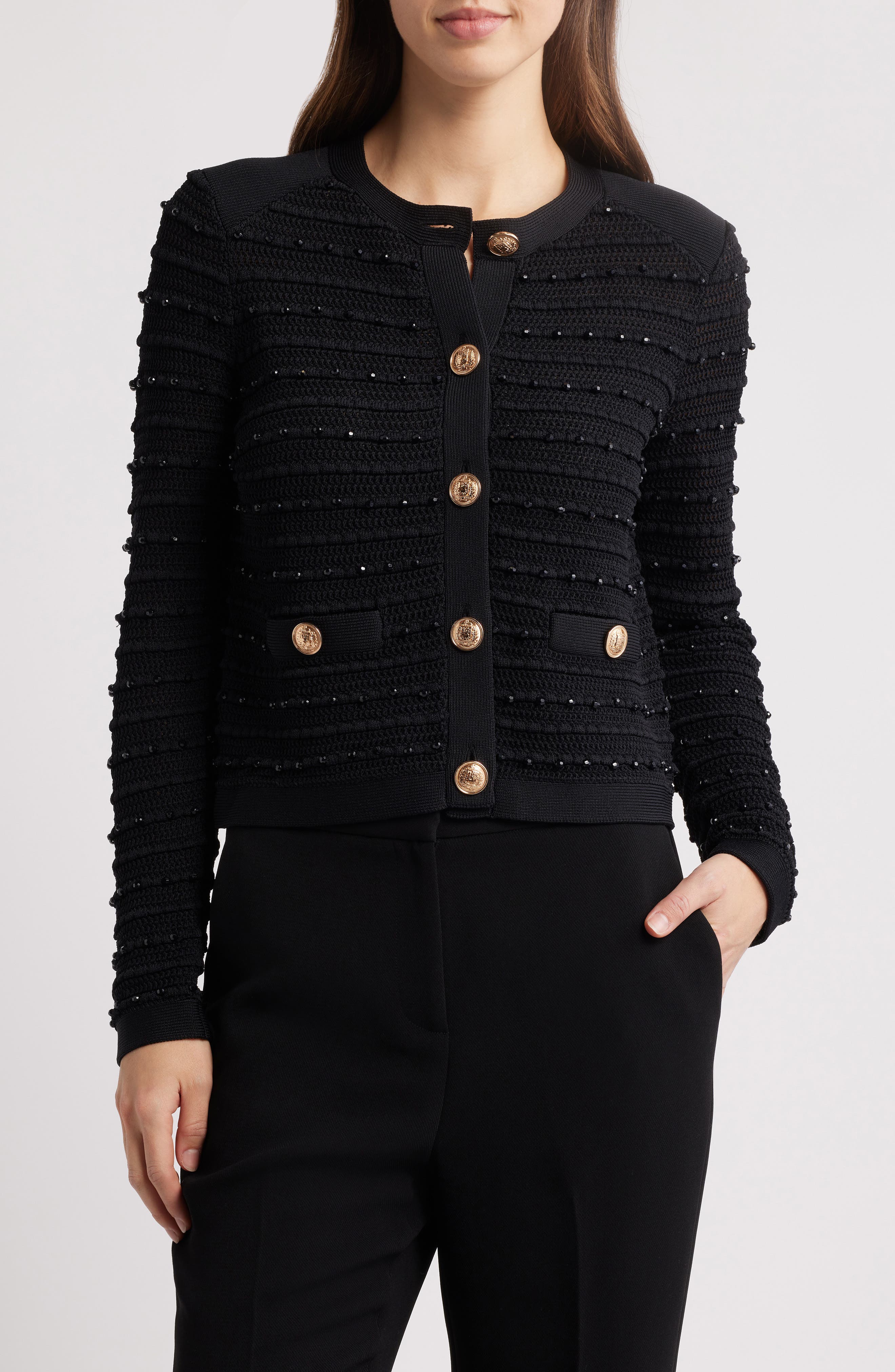 Milly Beaded Textured Cardigan