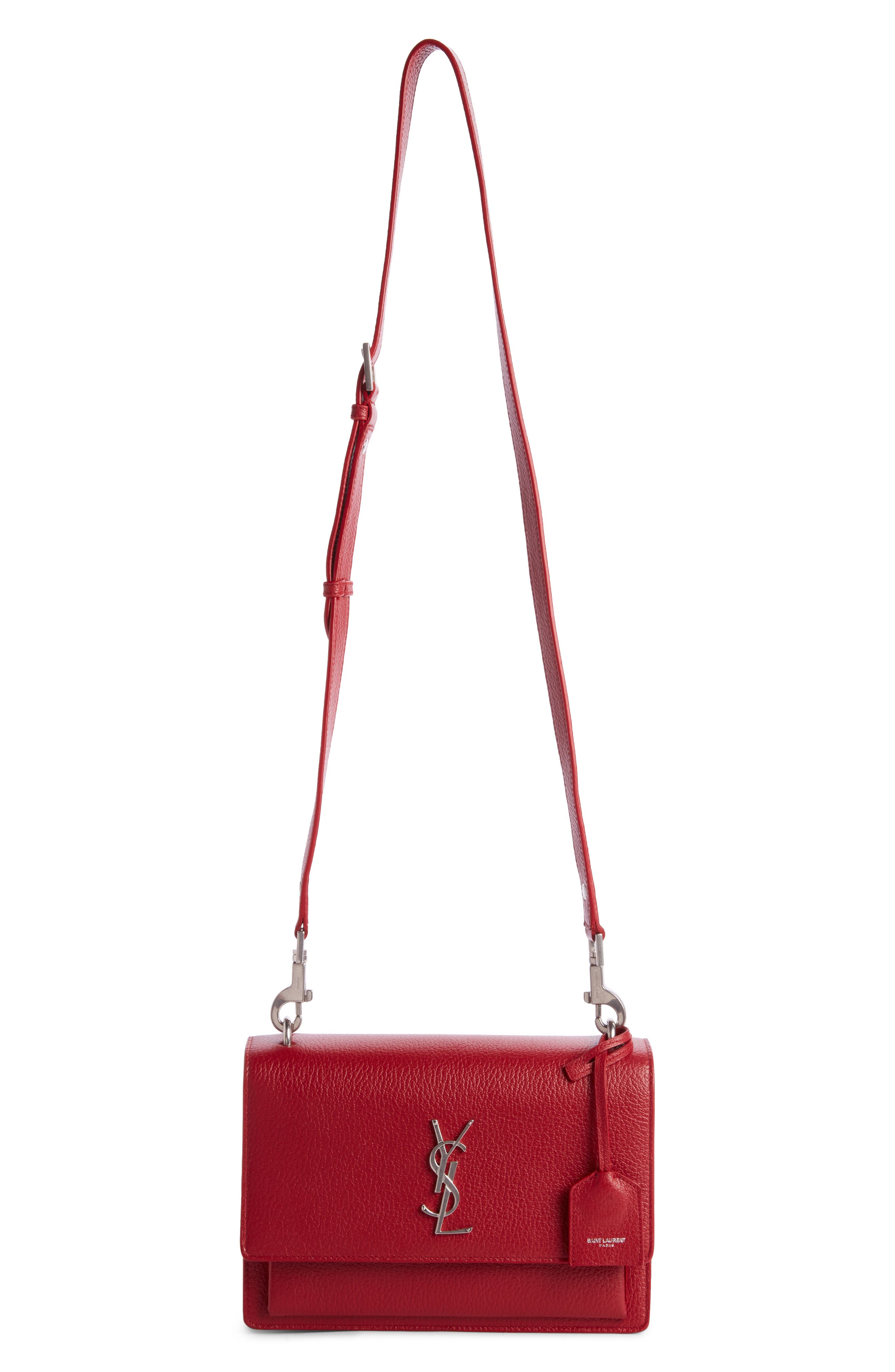 Saint Laurent Medium Sunset Grained Leather Shoulder Bag, Main, color, 