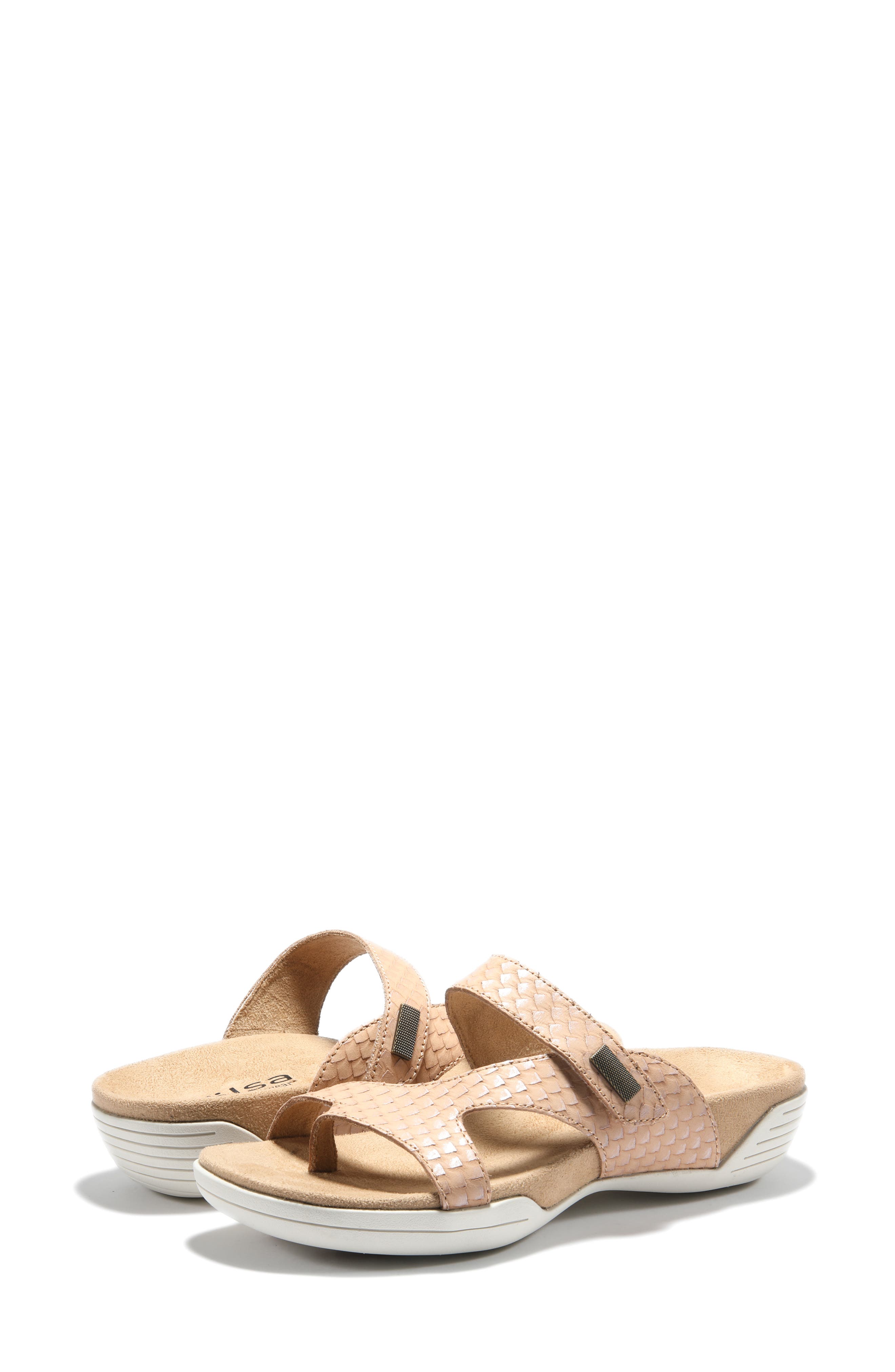 Hälsa Footwear Hälsa Darline Asymmetrical Slide Sandal, Alternate, color, Taupe Leather