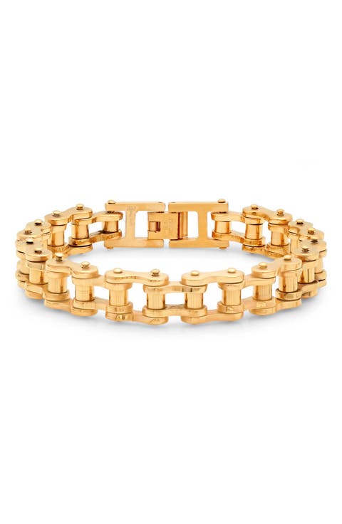 18K Gold Bolt Watch Band Chain Bracelet
