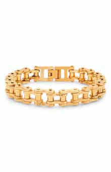 STEELTIME 18K Gold Bolt Watch Band Chain Bracelet