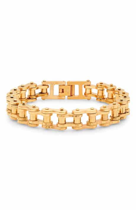 STEELTIME 18K Gold Bolt Watch Band Chain Bracelet