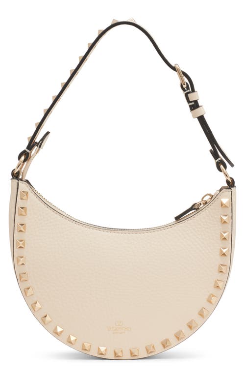 Valentino Garavani Mini Rockstud Leather Hobo Bag