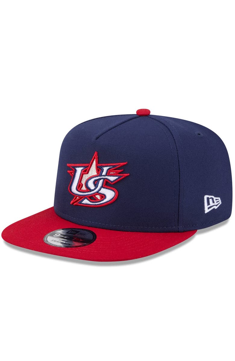 New Era Men's New Era  Navy/Red USA Baseball 2026 World Baseball Classic 9FIFTY A-Frame Snapback Hat, Alternate, color, Navy