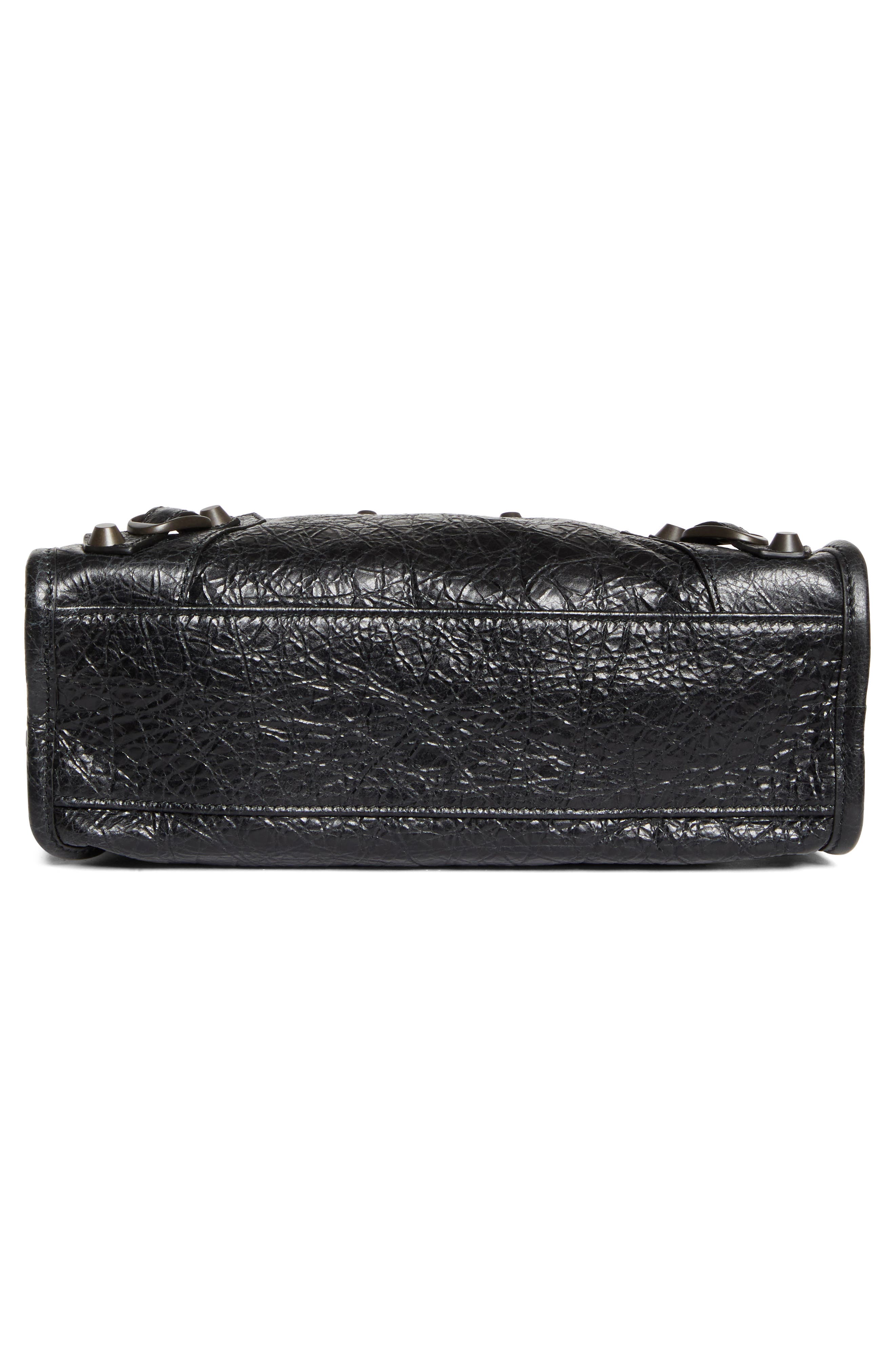 Balenciaga Mini Le City Crinkle Leather Top Handle Bag, Alternate, color, 
