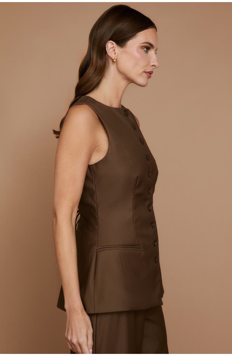 Six Stories Tailored Waistcoat, Alternate, color, Chocolate