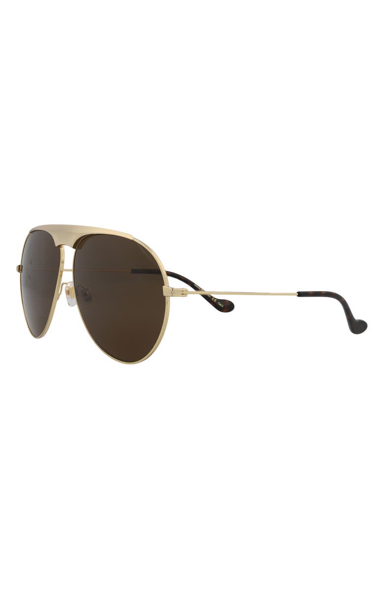 Gucci 65mm Oversize Aviator Sunglasses, Alternate, color, Gold Gold Brown