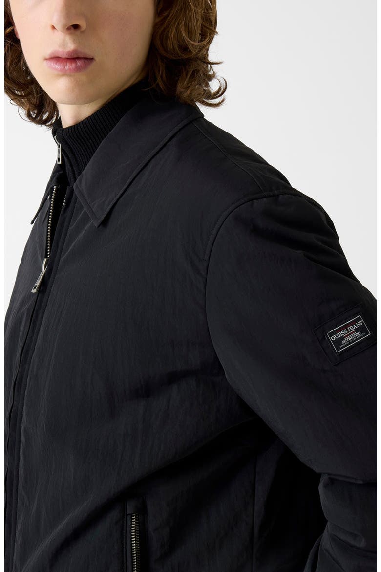 Nylon Padded Bomber Jacket, Alternate, color, JET BLACK-BLACK