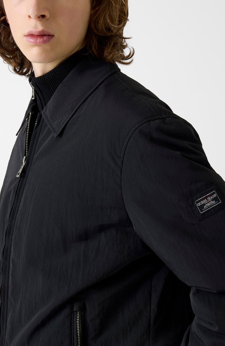 GUESS JEANS Nylon Padded Bomber Jacket, Alternate, color, Jet Black-Black