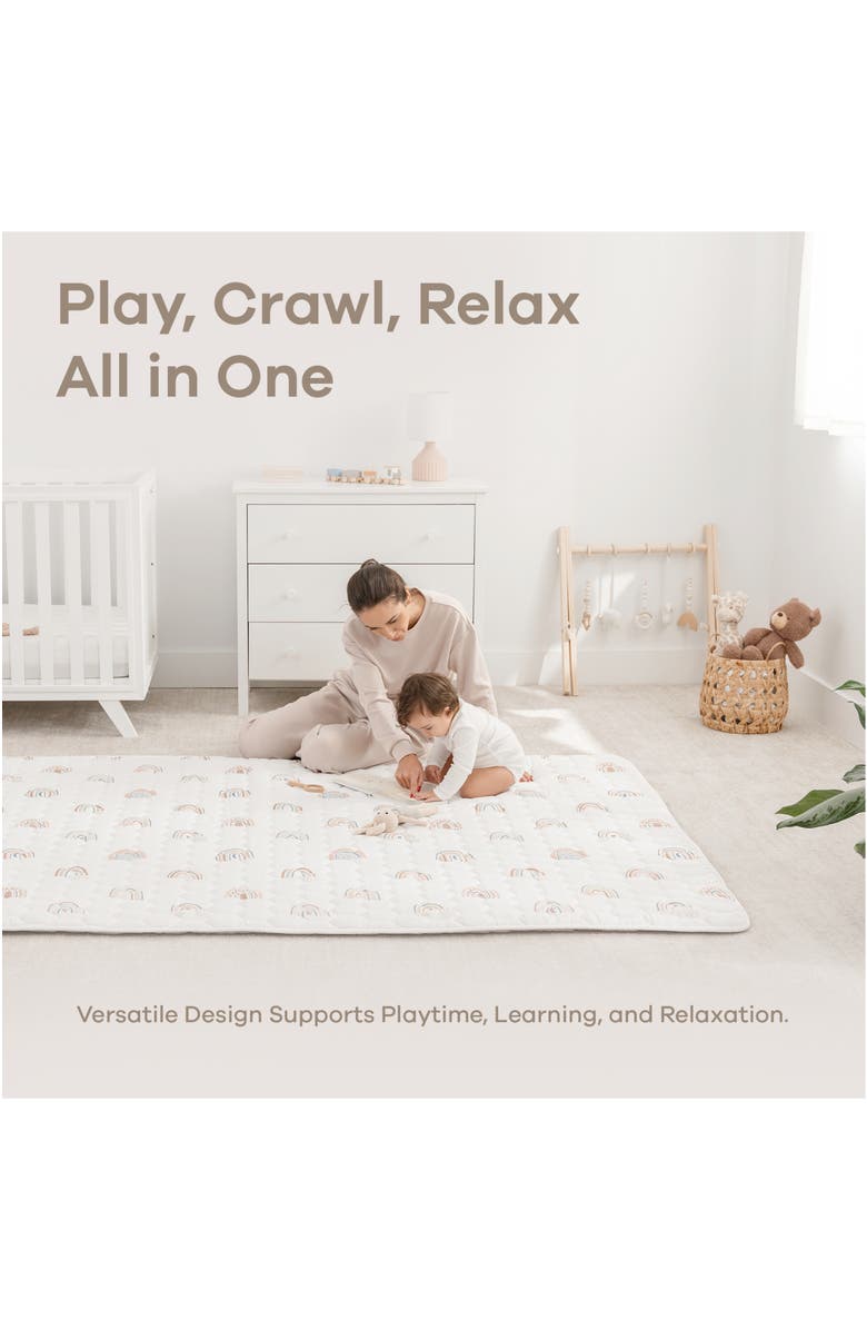 Comfy Cubs Premium Play Mat with Non-Slip Bottom, Rectangle, Alternate, color, Rainbow