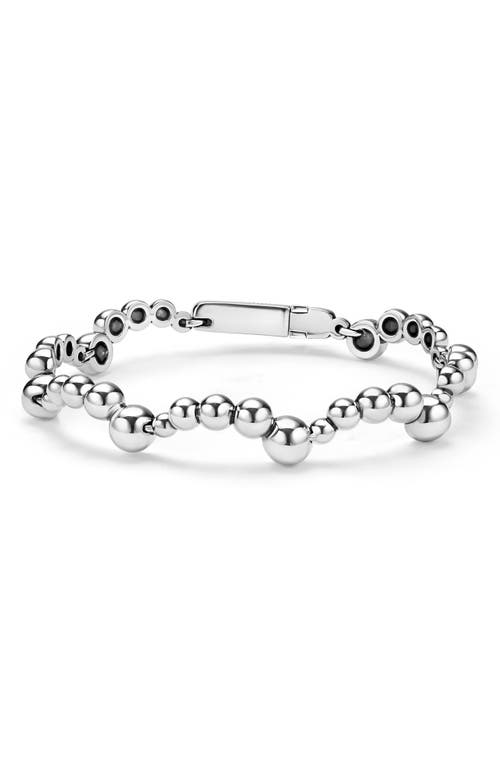 Lagos Sterling Silver Caviar Bubbly Beaded Scallop Bracelet In Metallic