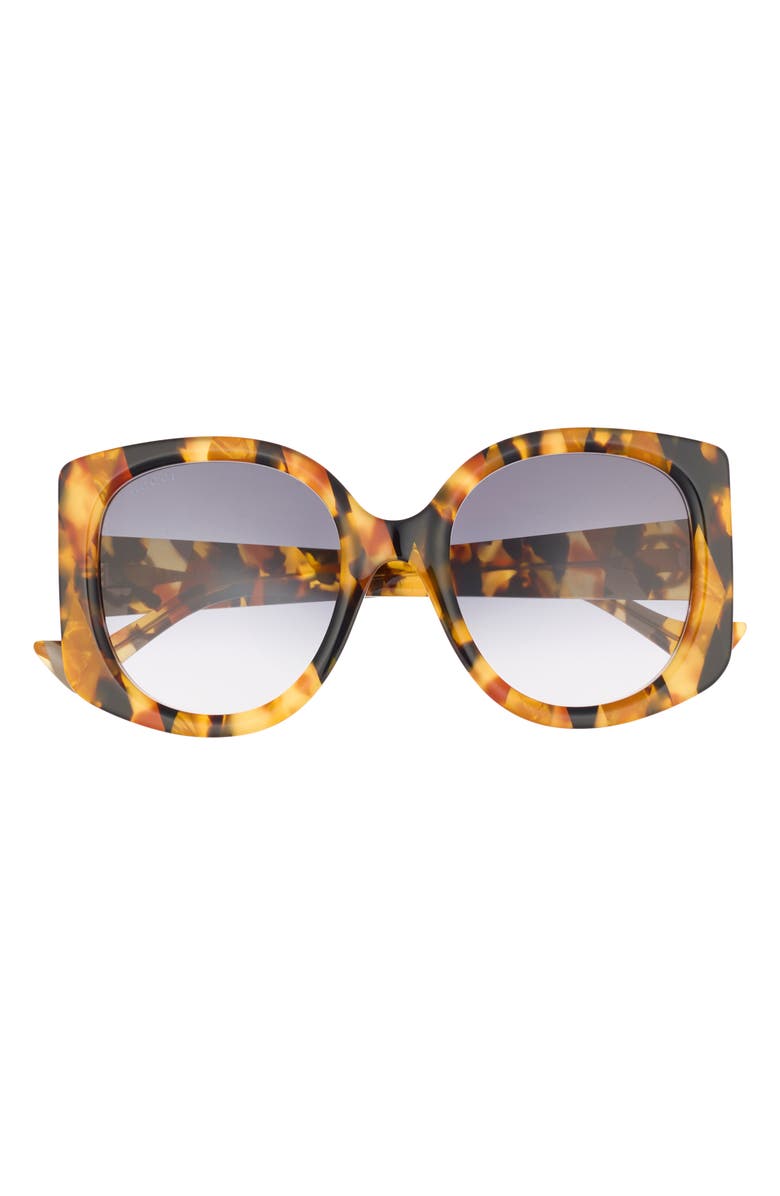 Gucci 53mm Oversize Sunglasses, Main, color, Havana Havana Blue