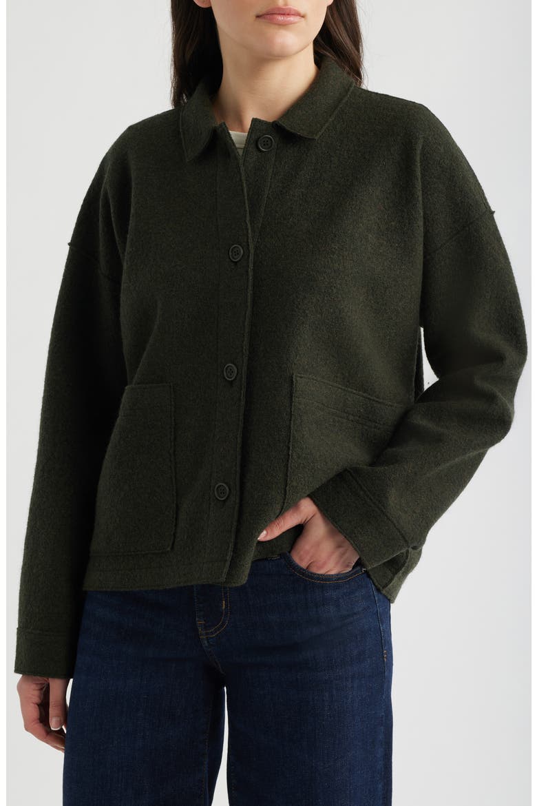 Classic Collar Wool Jacket, Alternate, color, WOODLAND